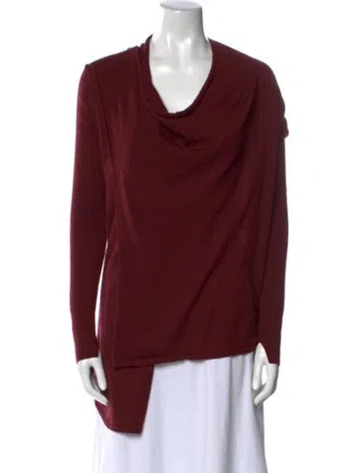 Pre-owned Allsaints Merino Wool Cowl Neck Sweater In Burgundy