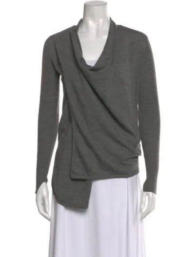 Pre-owned Allsaints Merino Wool Cowl Neck Sweater In Gray
