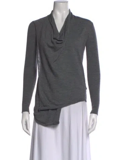Pre-owned Allsaints Merino Wool Cowl Neck Sweater In Gray