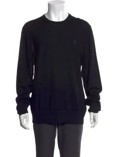 Pre-owned Allsaints Merino Wool Crew Neck Pullover In Black