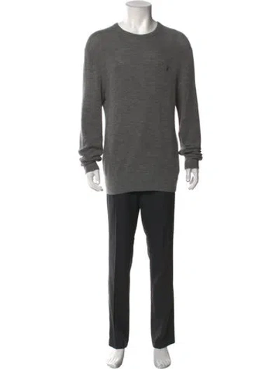 Pre-owned Allsaints Merino Wool Crew Neck Pullover In Gray