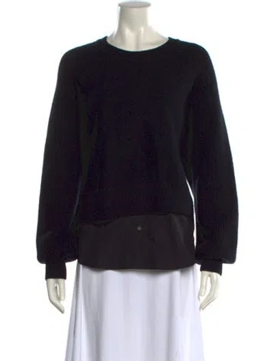 Pre-owned Allsaints Merino Wool Crew Neck Sweater In Black
