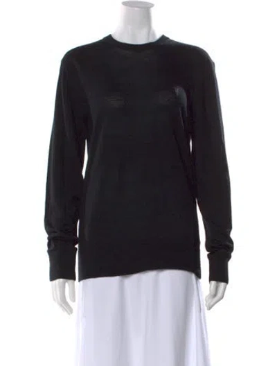 Pre-owned Allsaints Merino Wool Crew Neck Sweater In Black
