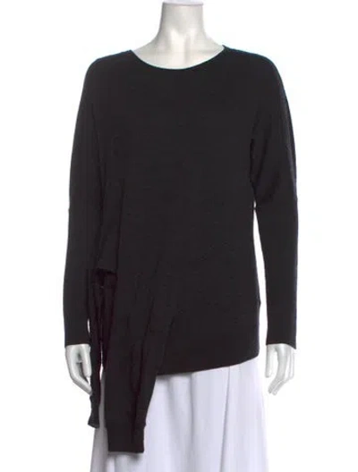 Pre-owned Allsaints Merino Wool Crew Neck Sweater In Black