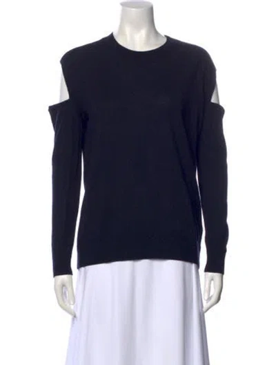 Pre-owned Allsaints Merino Wool Crew Neck Sweater In Blue