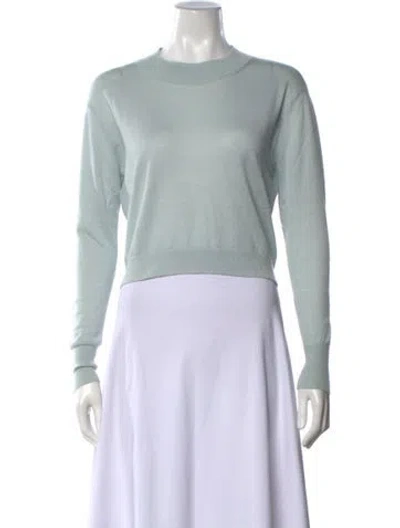 Pre-owned Allsaints Merino Wool Crew Neck Sweater In Blue/green