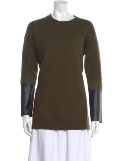 Pre-owned Allsaints Merino Wool Crew Neck Sweater In Brown