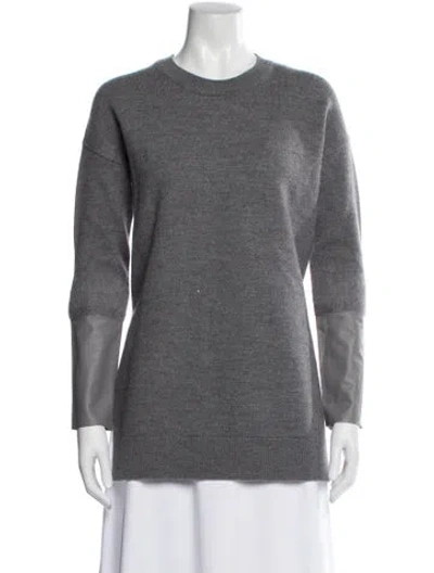 Pre-owned Allsaints Merino Wool Crew Neck Sweater In Gray