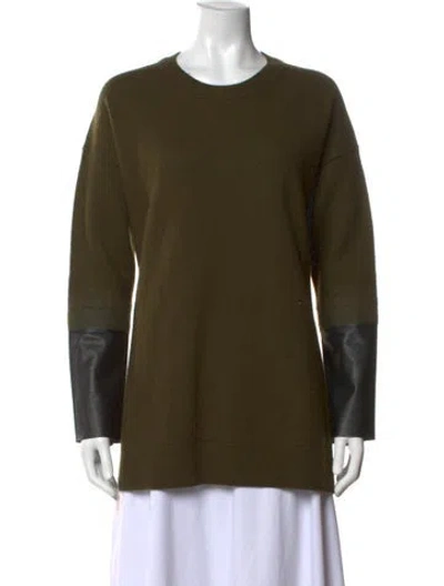 Pre-owned Allsaints Merino Wool Crew Neck Sweater In Green