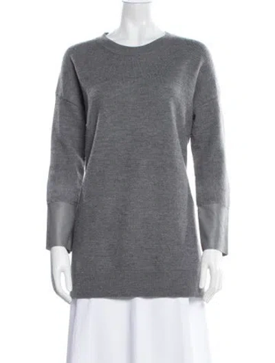 Pre-owned Allsaints Merino Wool Crew Neck Sweater In Grey