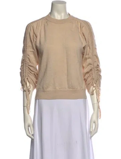 Pre-owned Allsaints Merino Wool Crew Neck Sweater In Neutral