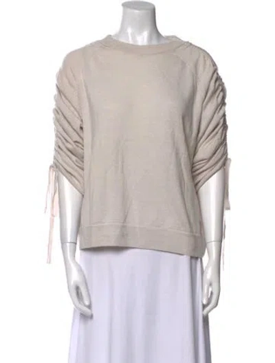 Pre-owned Allsaints Merino Wool Crew Neck Sweater In Neutral