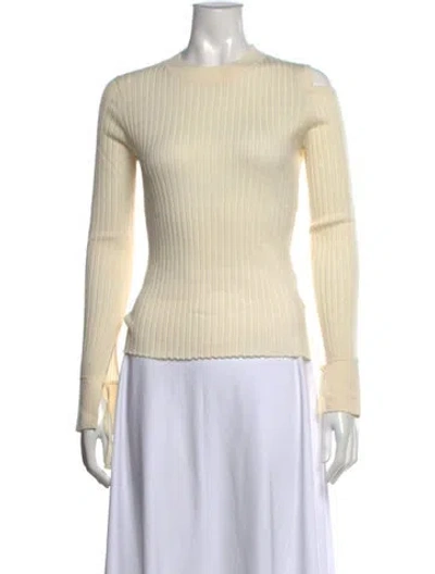 Pre-owned Allsaints Merino Wool Crew Neck Sweater In Neutrals