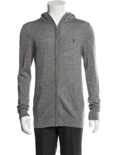 Pre-owned Allsaints Merino Wool Jacket In Gray
