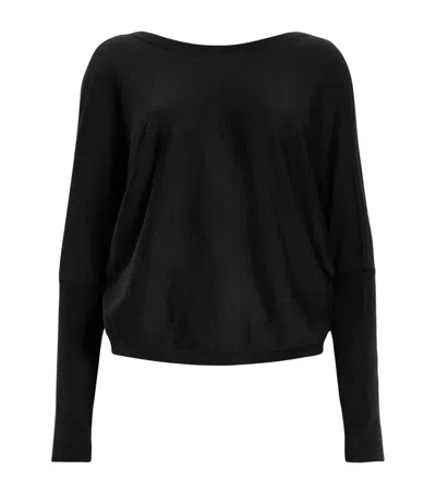 Allsaints Merino Wool Julieana Reversible Sweater In Black