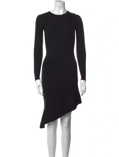 Pre-owned Allsaints Merino Wool Knee-length Dress In Black