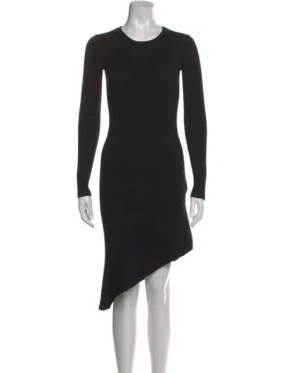 Pre-owned Allsaints Merino Wool Midi Length Dress In Black