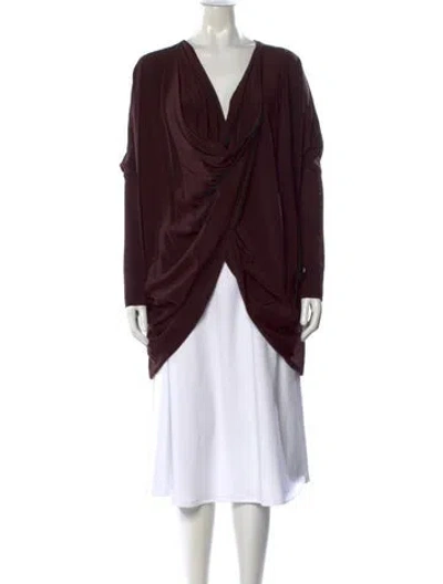 Pre-owned Allsaints Merino Wool Midi Length Dress W/ Tags In Burgundy