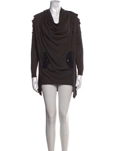 Pre-owned Allsaints Merino Wool Mini Dress In Brown