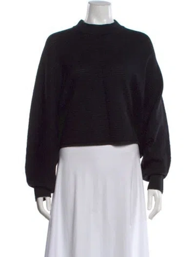 Pre-owned Allsaints Merino Wool Mock Neck Sweater In Black