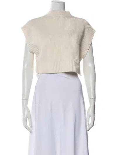 Pre-owned Allsaints Merino Wool Mock Neck Sweater In Neutral