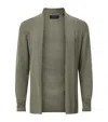 Allsaints Merino Wool Mode Cardigan In Green