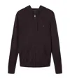 Allsaints Mens Espresso Brown Mode Zipped Merino-wool Hoody In Brown