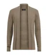 Allsaints Mode Regular Fit Merino Wool Open Cardigan Sweater In Green