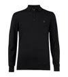 Allsaints Merino Wool Mode Polo Shirt In Black