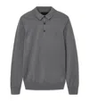 Allsaints Mens Asher Grey Mode Merino Slim-fit Wool Polo Shirt In Gray