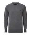 Allsaints Mode Merino Wool Crewneck Sweater In Gray