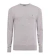 Allsaints Mode Merino Crew Neck Ramskull Sweater In Cool Grey