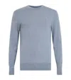 Allsaints Mens Cool Grey Mode Merino Wool Jumper In Dusty Blue