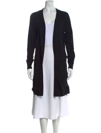 Pre-owned Allsaints Merino Wool Open Front Sweater In Black