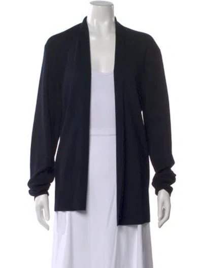 Pre-owned Allsaints Merino Wool Open Front Sweater In Black