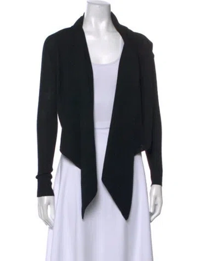 Pre-owned Allsaints Merino Wool Open Front Sweater In Black