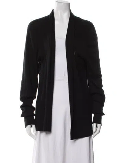 Pre-owned Allsaints Merino Wool Open Front Sweater In Black