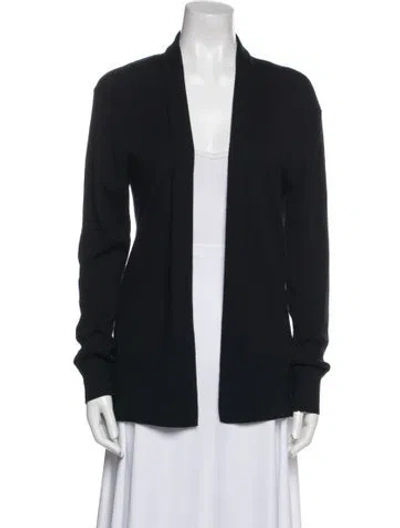 Pre-owned Allsaints Merino Wool Open Front Sweater In Blue