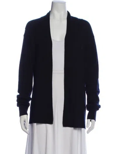 Pre-owned Allsaints Merino Wool Open Front Sweater In Blue