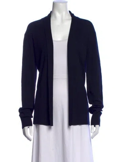 Pre-owned Allsaints Merino Wool Open Front Sweater In Blue