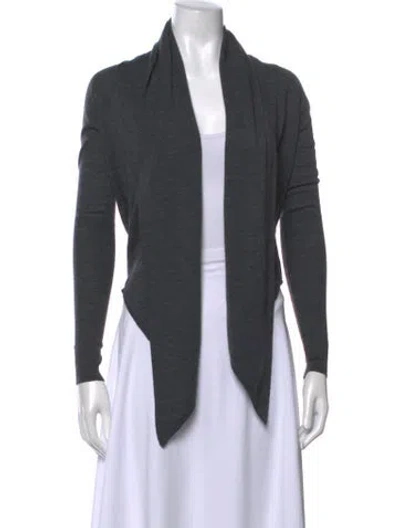 Pre-owned Allsaints Merino Wool Open Front Sweater In Grey