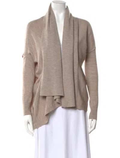 Pre-owned Allsaints Merino Wool Open Front Sweater In Neutral