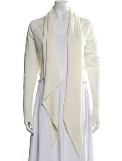 Pre-owned Allsaints Merino Wool Open Front Sweater W/ Tags In White