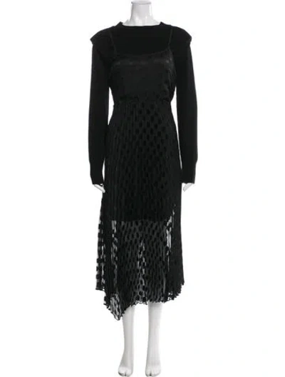 Pre-owned Allsaints Merino Wool Polka Dot Print Set In Black