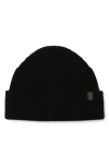 Allsaints Merino Wool Rib Beanie In Black