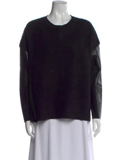 Pre-owned Allsaints Merino Wool Scoop Neck Sweater In Black