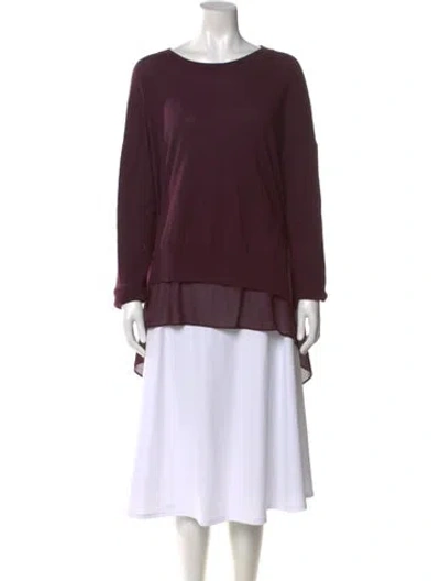 Pre-owned Allsaints Merino Wool Scoop Neck Sweater In Burgundy