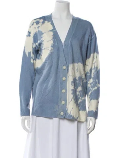 Pre-owned Allsaints Merino Wool Tie-dye Print Sweater In Blue