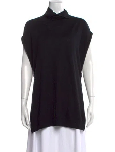 Pre-owned Allsaints Merino Wool Turtleneck Sweater In Black