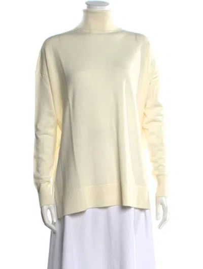 Pre-owned Allsaints Merino Wool Turtleneck Sweater In Neutral